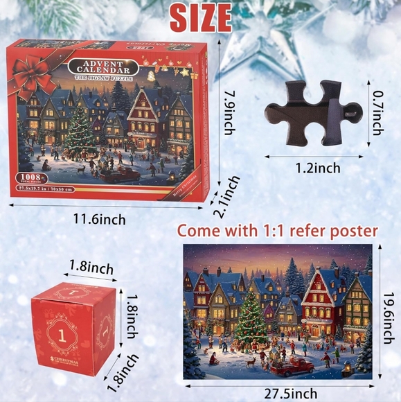 Christmas Village Puzzle Advent Calendar - Picture 4 of 4